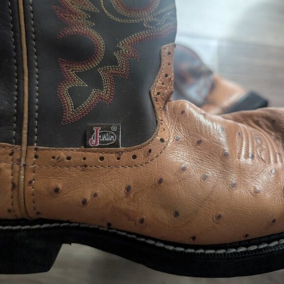 Justin | Gypsy Western Boot In Ostrich - Picture 2 of 8